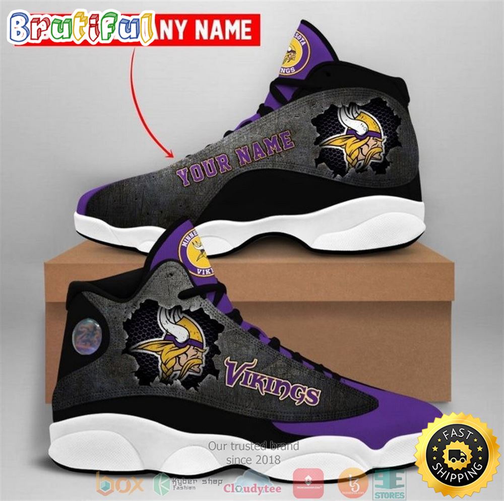 Minnesota Vikings Air Jordan 4 Custom Name Shoess