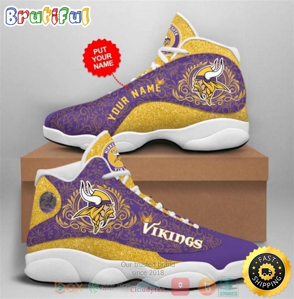 Personalized Minnesota Vikings Nfl Mandala Football Team Custom Air Jordan 13 Shoes dr3jet