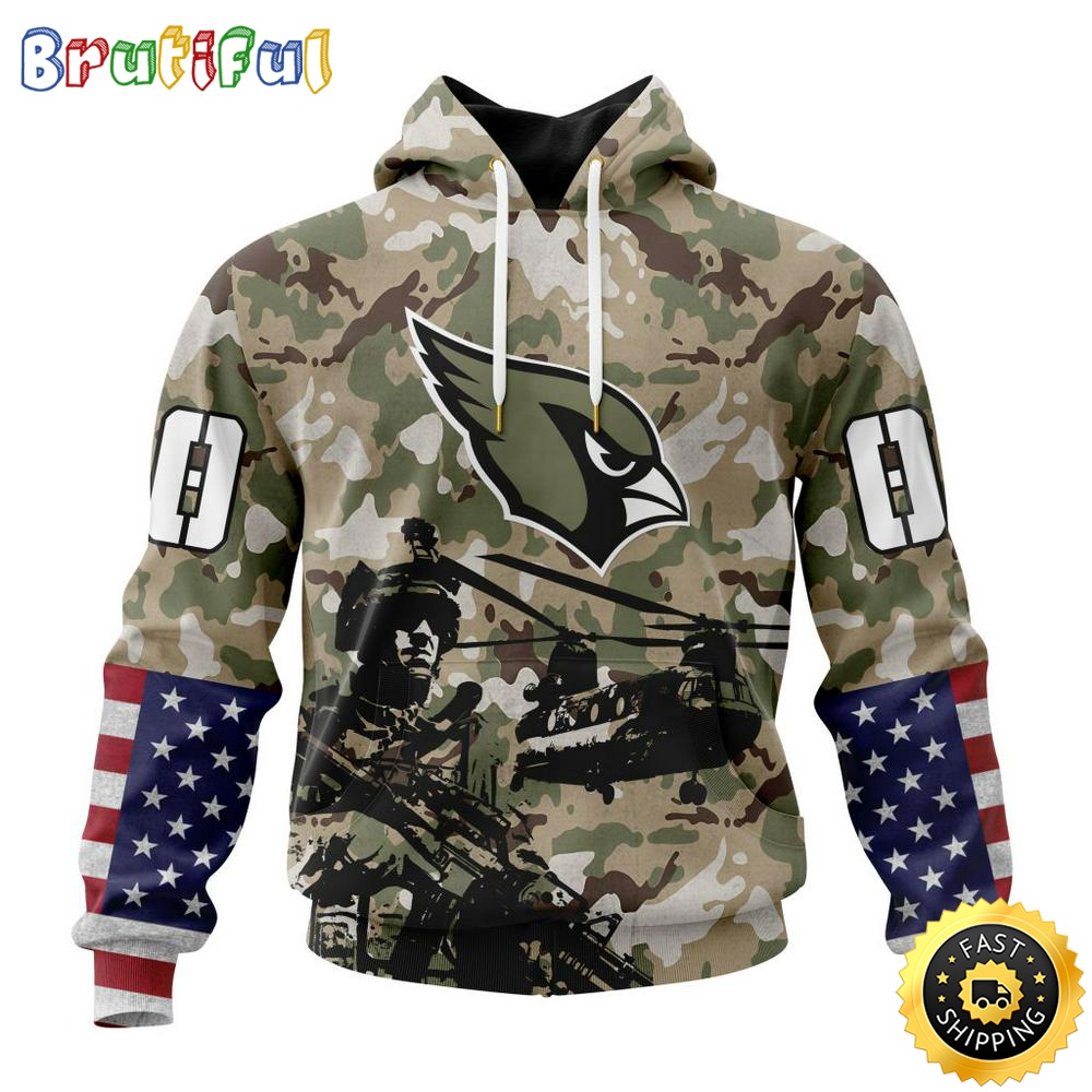 Personalized NFL Arizona Cardinals Hoodie Special Salute To Service Design 3D Hoodie Unisex Hoodie im9c8h