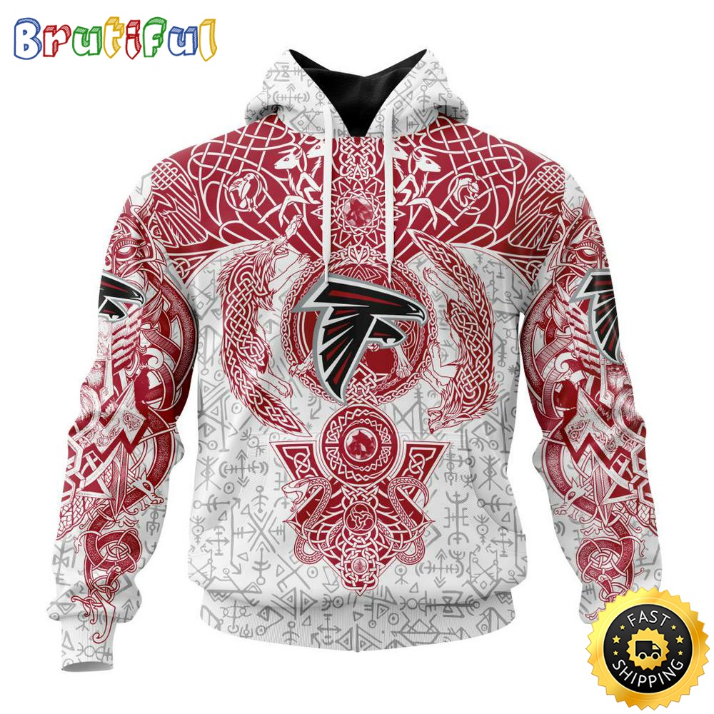 Personalized NFL Atlanta Falcons Hoodie Norse Viking Symbols All Over Print 3D Hoodie lb4dtp