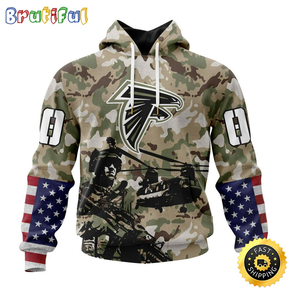 Personalized NFL Atlanta Falcons Hoodie Special Salute To Service Design 3D Hoodie Unisex Hoodie fedo8u