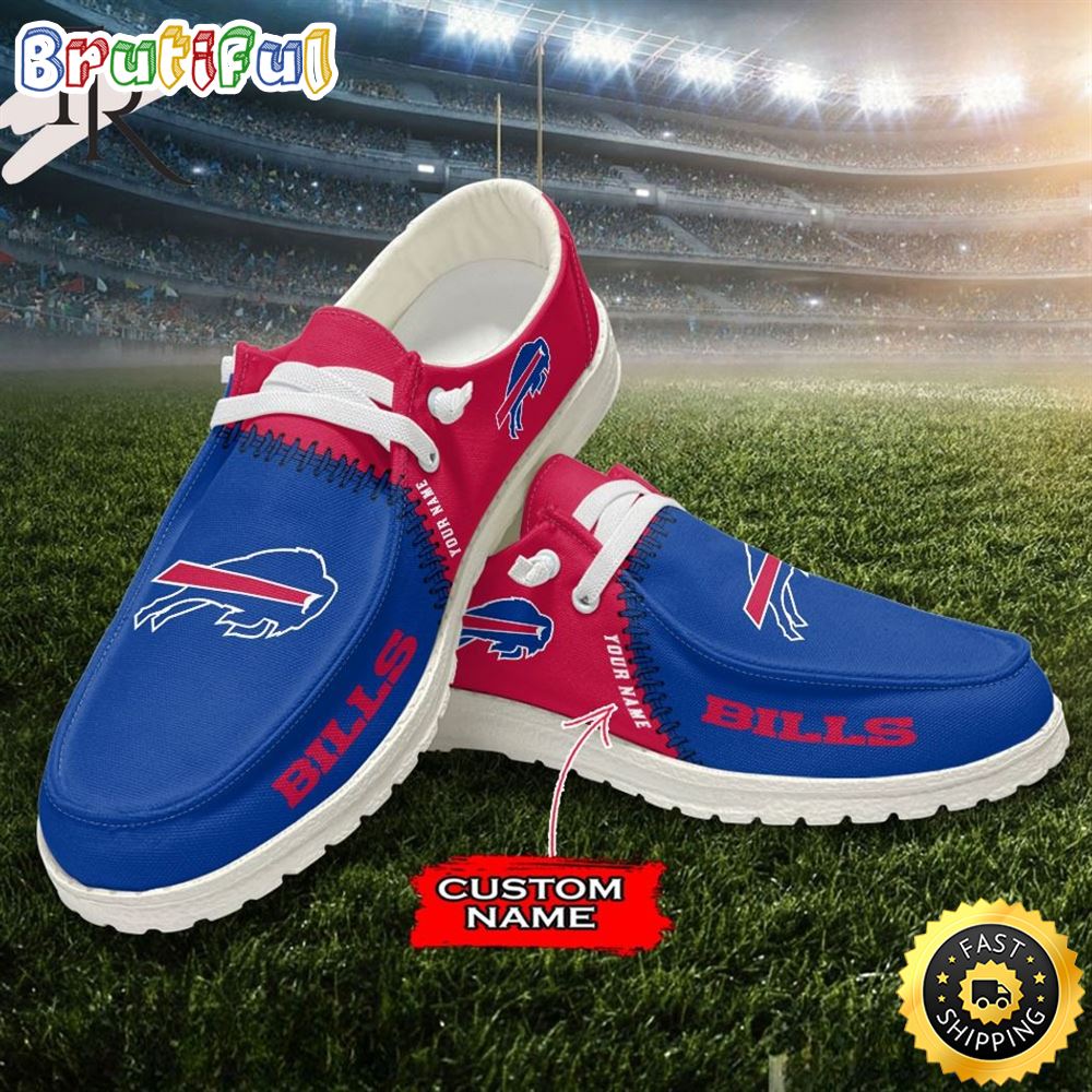 Personalized NFL Buffalo Bills Custom Name Hey Dude Shoes