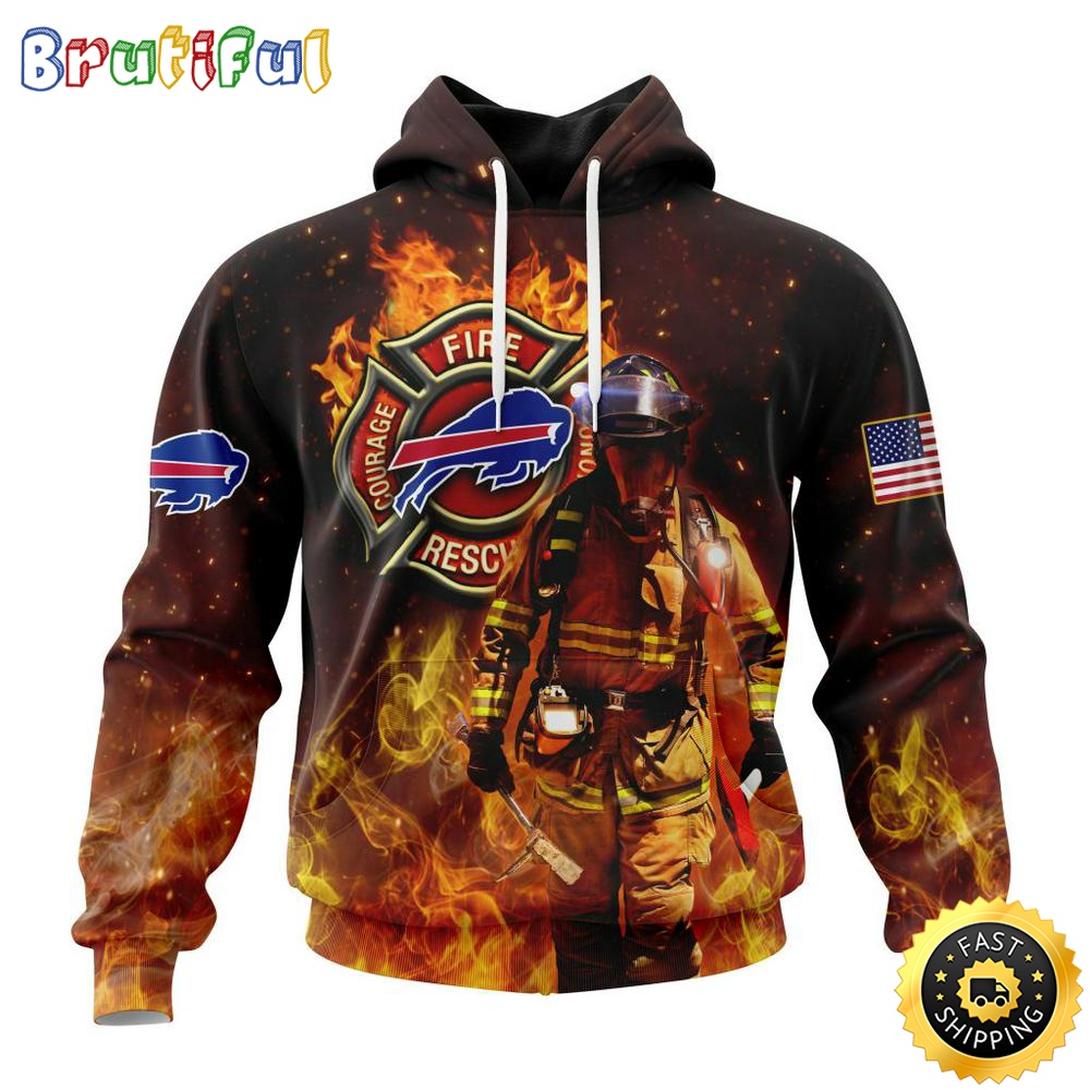 Personalized NFL Buffalo Bills Hoodie Honor Firefighters First Responders All Over Print 3D Hoodie n8g5ou