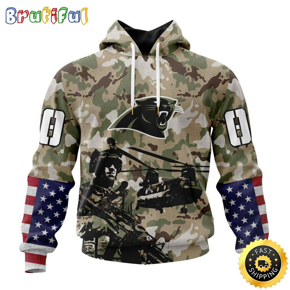 Personalized NFL Carolina Panthers Hoodie Special Salute To Service Design 3D Hoodie Unisex Hoodie plhzfm