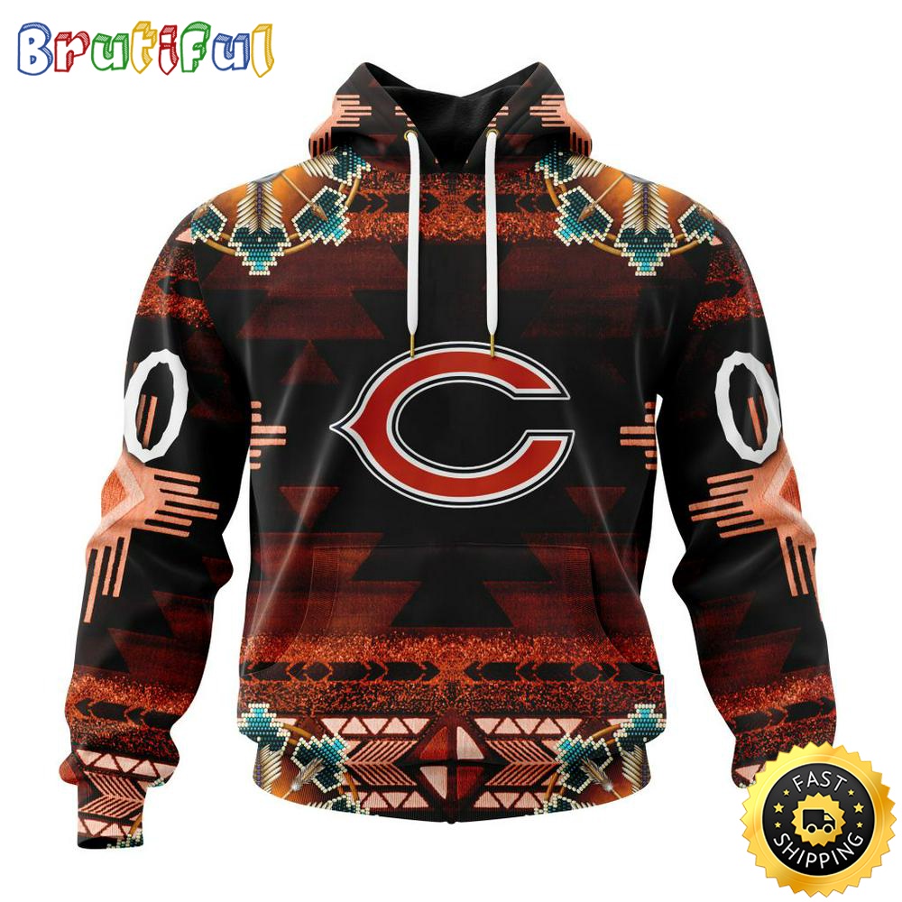 Personalized NFL Chicago Bears Hoodie Special Native Costume Design 3D Hoodie Unisex Hoodie uwsmri