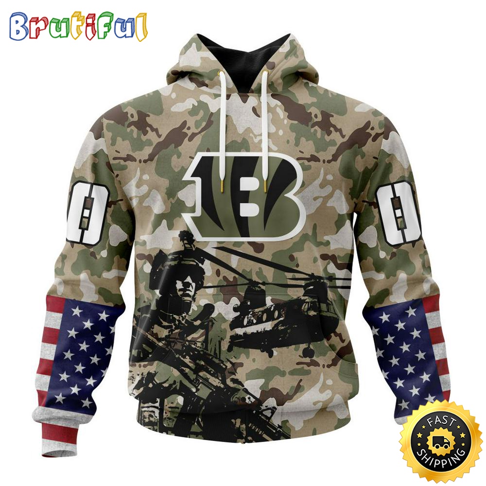 Personalized NFL Cincinnati Bengals Hoodie Special Salute To Service Design 3D Hoodie Unisex Hoodie nbadow