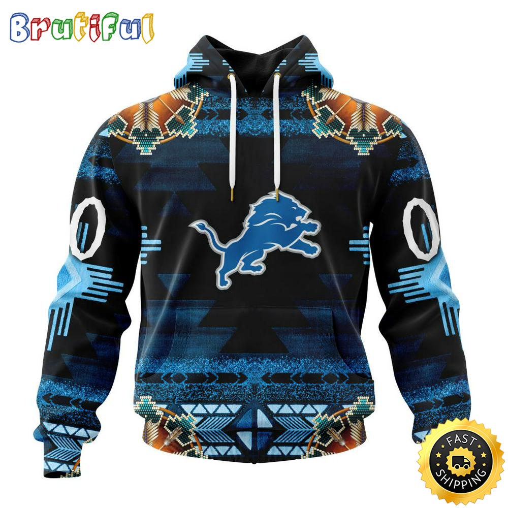 Personalized NFL Detroit Lions Hoodie Special Native Costume Design 3D Hoodie Unisex Hoodie iqzh5u