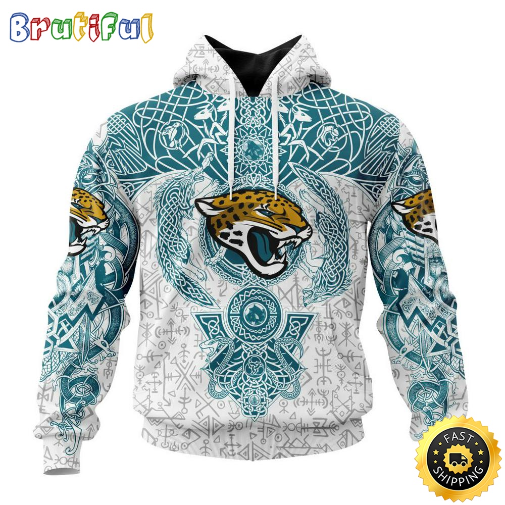 Personalized NFL Jacksonville Jaguars Hoodie Norse Viking Symbols All Over Print 3D Hoodie xfrcde