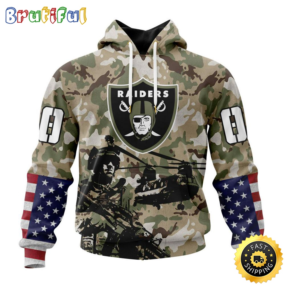 Personalized NFL Las Vegas Raiders Hoodie Special Salute To Service Design 3D Hoodie Unisex Hoodie oyt0vk