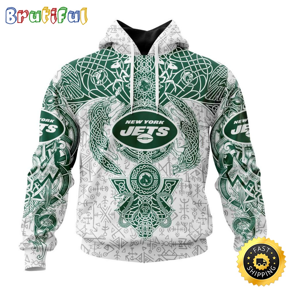 Personalized NFL New York Jets Hoodie Norse Viking Symbols All Over Print 3D Hoodie ftw0lv