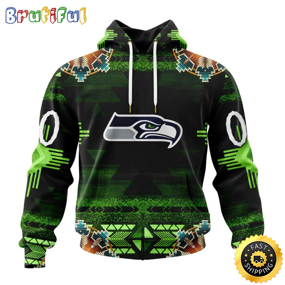 Personalized NFL Seattle Seahawks Hoodie Special Native Costume Design 3D Hoodie Unisex Hoodie fwfptf