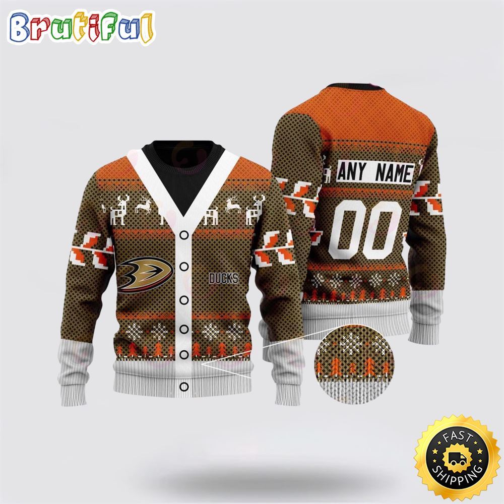 Personalized NHL Anaheim Ducks Elk Pattern Ugly Christmas Sweater Perfect Gift For Football Fans 1 loyr6l
