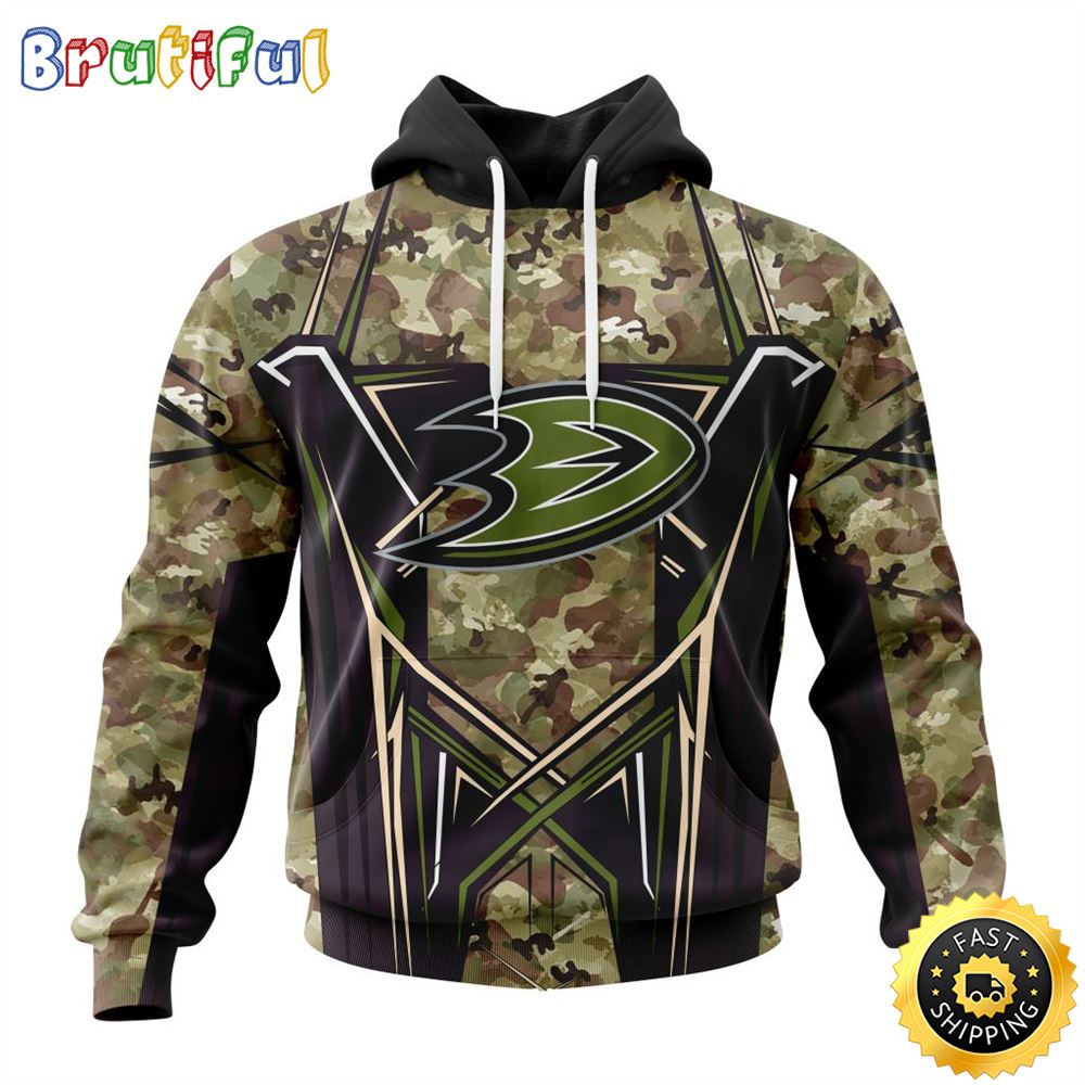 Personalized NHL Anaheim Ducks Hoodie Special Camo Color Design All Over Print 3D Unisex Hoodie 1 a5qahv