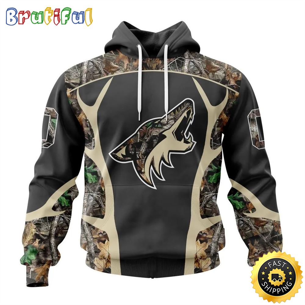 Personalized NHL Arizona Coyotes Hoodie Special Camo Hunting Design All Over Print 3D Unisex Hoodie 1 exgb5t