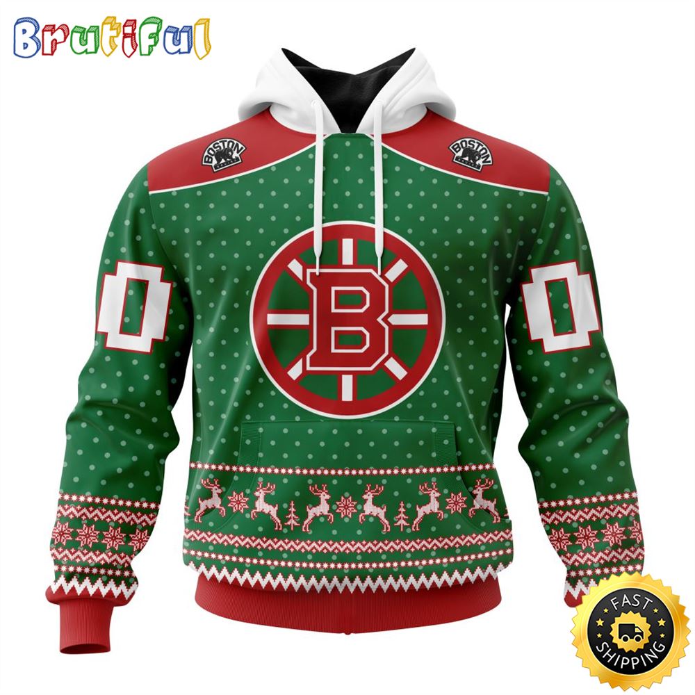 Personalized NHL Boston Bruins Special Ugly Christmas All Over Print 3D Hoodie Unisex Hoodie Tshirt Sweatshirt 1 in7ubm