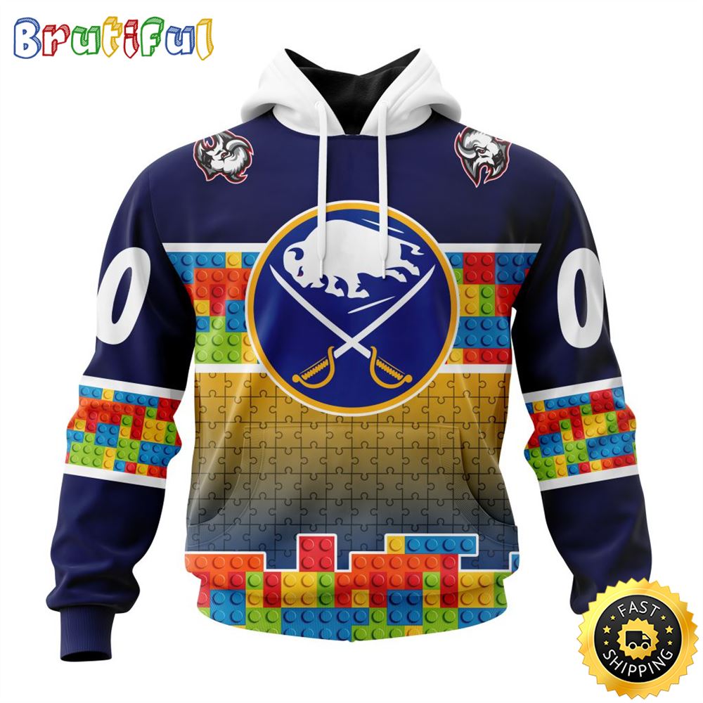 Personalized NHL Buffalo Sabres All Over Print 3D Hoodie Autism Awareness Design Unisex Hoodie 1 icwzhd