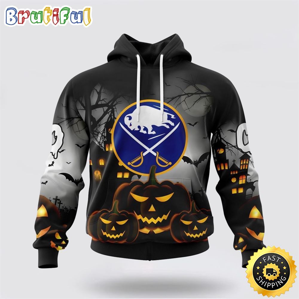 Personalized NHL Buffalo Sabres All Over Print 3D Hoodie Special Design Pumpkins For Halloween 1 tpbm4i