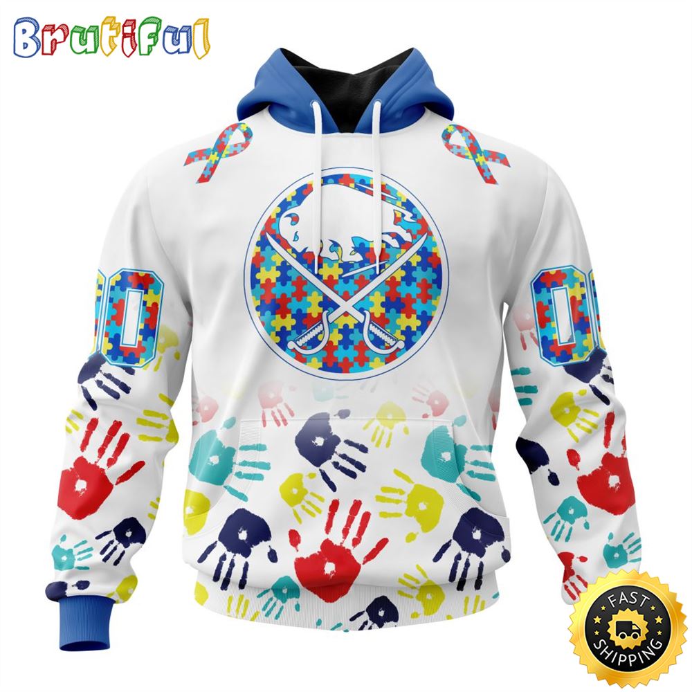 Personalized NHL Buffalo Sabres Autism Awareness Hands Design All Over Print 3D Hoodie Unisex Hoodie 1 dtruyp