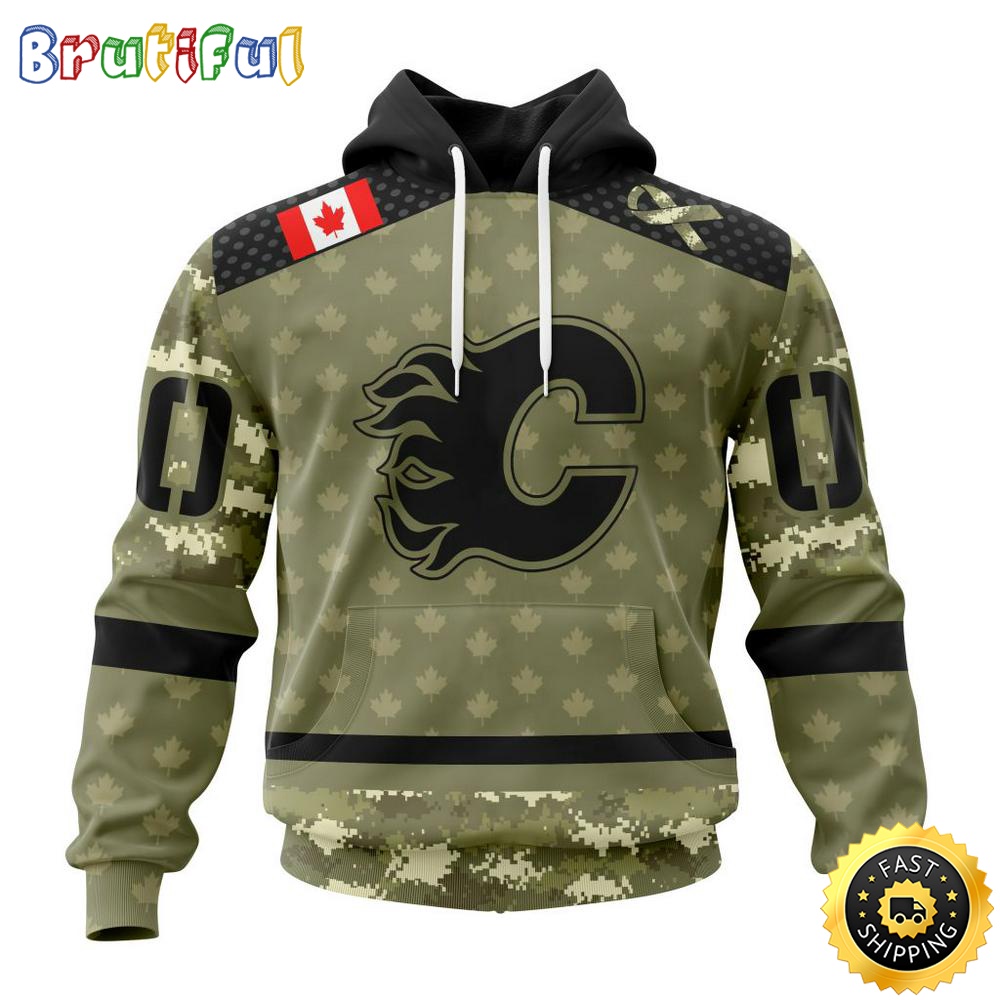 Personalized NHL Calgary Flames Hoodie Special Camo Military Appreciation All Over Print 3D Hoodie Unisex Hoodie 1 q8letb