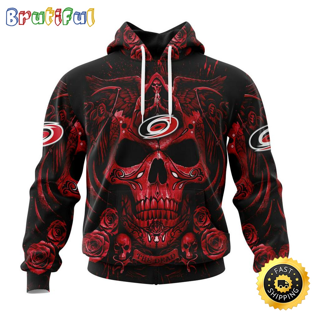 Personalized NHL Carolina Hurricanes Hoodie Special Design With Skull Art All Over Print 3D Hoodie Unisex Tshirt Hoodie 1 iqeign