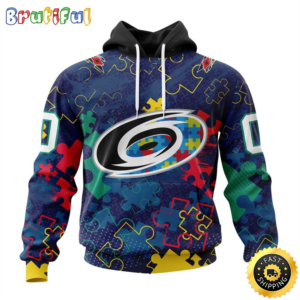 Personalized NHL Carolina Hurricanes Specialized Fearless Against Autism All Over Print 3D Hoodie Unisex Hoodie 1 b9vyxe