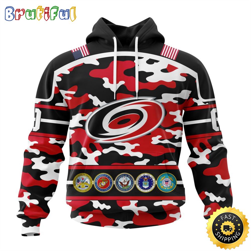 Personalized NHL Carolina Hurricanes With Camo Team Color And Military Force Logo All Over Print 3D Hoodie Unisex Hoodie Tshirt Sweatshirt 1 wgvlk8