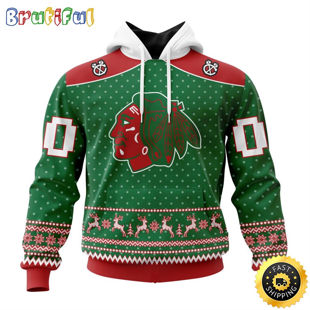 Personalized NHL Chicago Blackhawks Special Ugly Christmas All Over Print 3D Hoodie Unisex Hoodie Tshirt Sweatshirt 1 g4f983