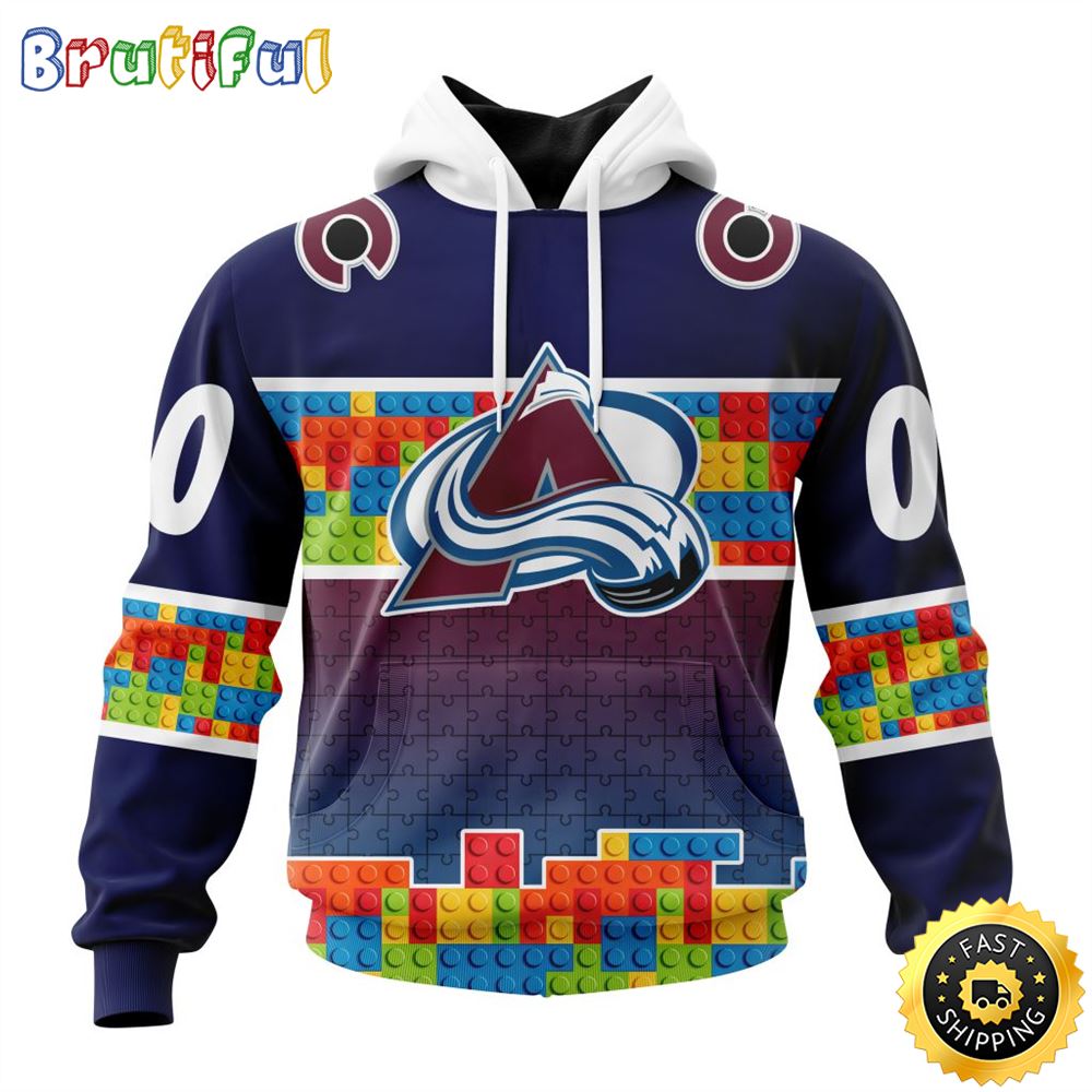 Personalized NHL Colorado Avalanche All Over Print 3D Hoodie Autism Awareness Design Unisex Hoodie 1 nkdvig