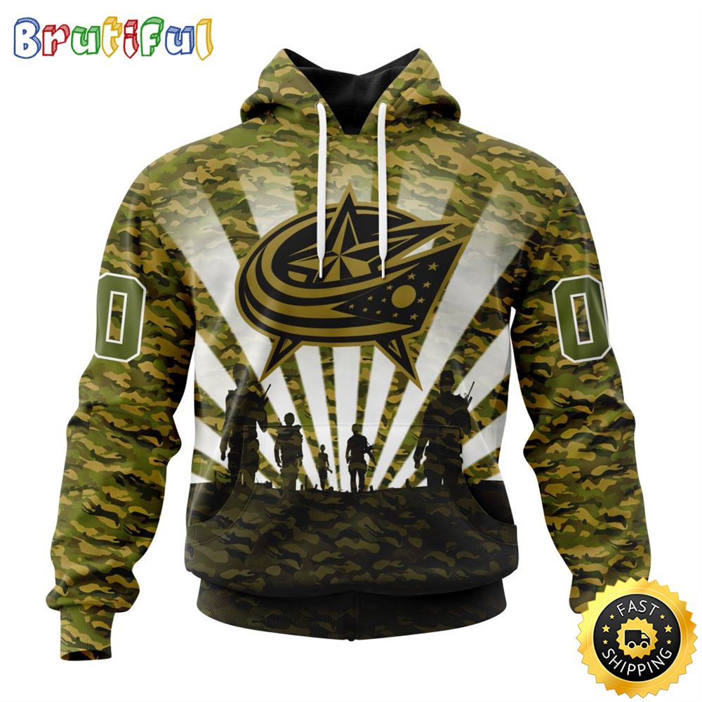 Personalized NHL Columbus Blue Jackets All Over Print 3D Hoodie Military Camo Kits For Veterans Day And Rememberance Day 1 uhgegt
