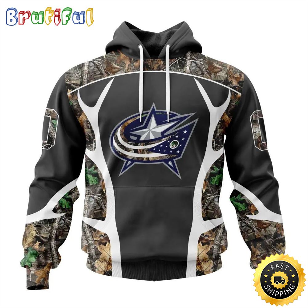 Personalized NHL Columbus Blue Jackets Hoodie Special Camo Hunting Design All Over Print 3D Unisex Hoodie 1 lmfqbi