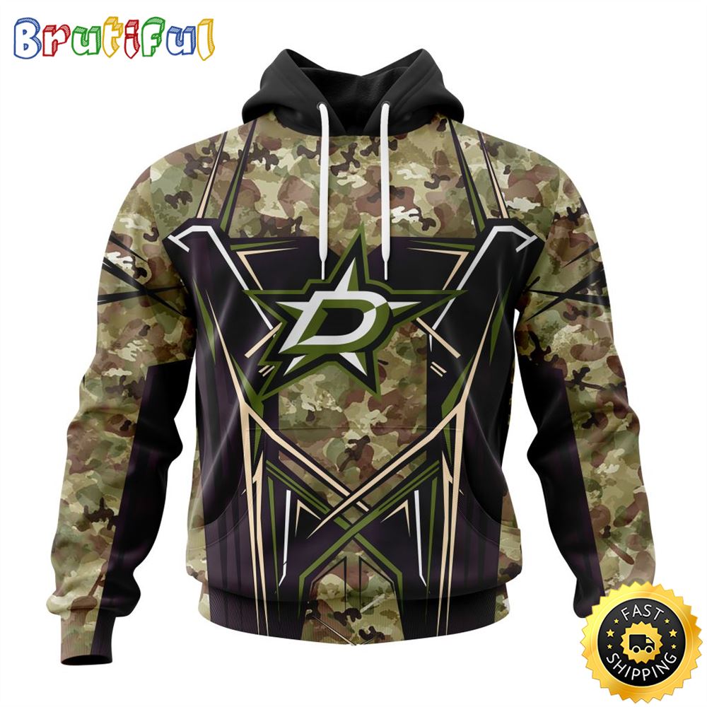 Personalized NHL Dallas Stars Hoodie Special Camo Color Design All Over Print 3D Unisex Hoodie 1 rumsqt