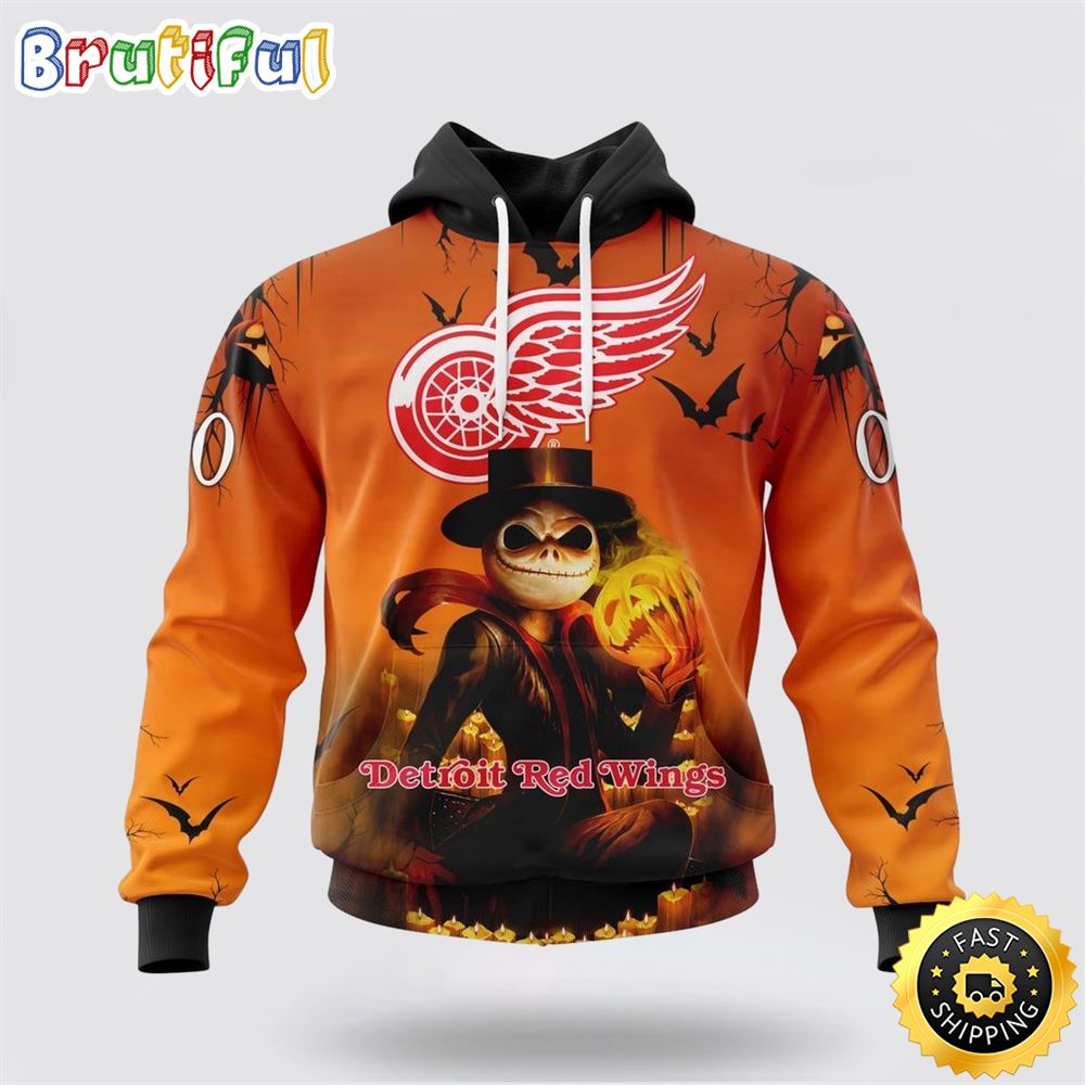 Personalized NHL Detroit Red Wings All Over Print 3D Hoodie Special Halloween Concepts Celebrate Halloween 1 k6pnkh