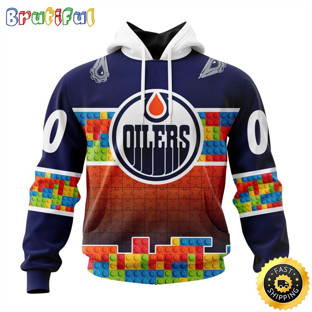 Personalized NHL Edmonton Oilers All Over Print 3D Hoodie Autism Awareness Design Unisex Hoodie 1 niz7wz