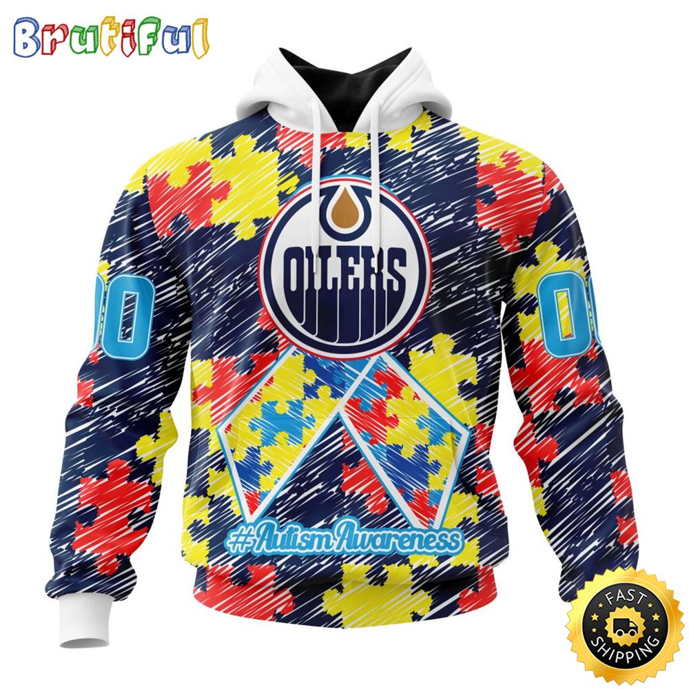 Personalized NHL Edmonton Oilers Special Autism Awareness Month All Over Print 3D Hoodie Unisex Hoodie 1 f4qlpy