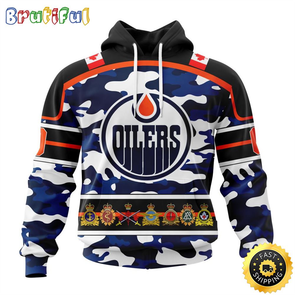 Personalized NHL Edmonton Oilers With Camo Team Color And Military Force Logo All Over Print 3D Hoodie Unisex Hoodie Tshirt Sweatshirt 1 c1ksvf