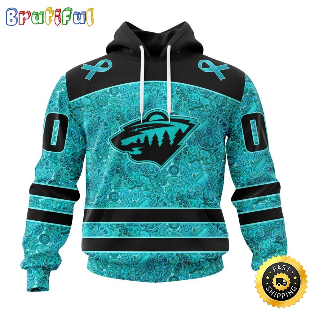 Personalized NHL Minnesota Wild All Over Print 3D Hoodie Special Design Fight Ovarian Cancer Gift For Football Fans 1 rmolkd