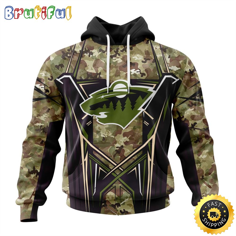 Personalized NHL Minnesota Wild Hoodie Special Camo Color Design All Over Print 3D Unisex Hoodie 1 mh1ui8