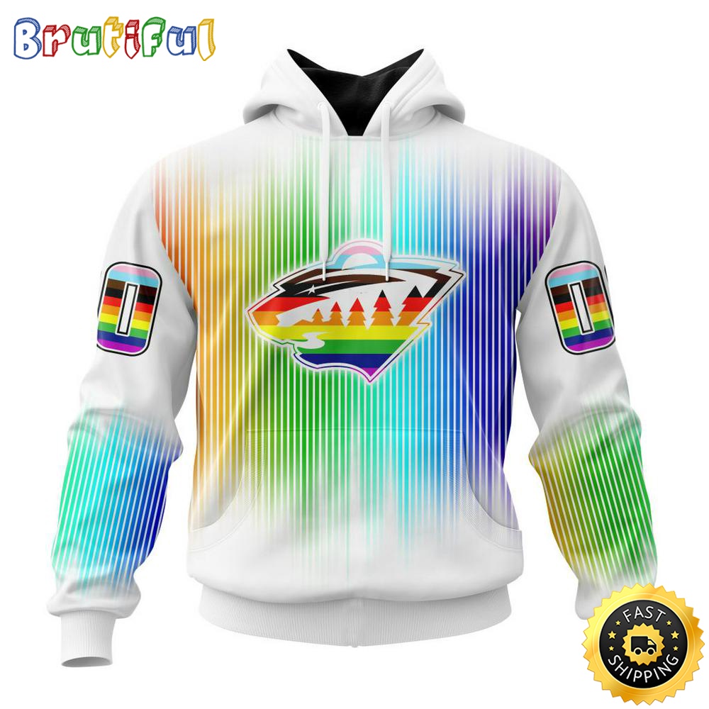 Personalized NHL Minnesota Wild Hoodie Special Design For Pride Month All Over Print 3D Hoodie Unisex Hoodie Tshirt 1 gl66pa