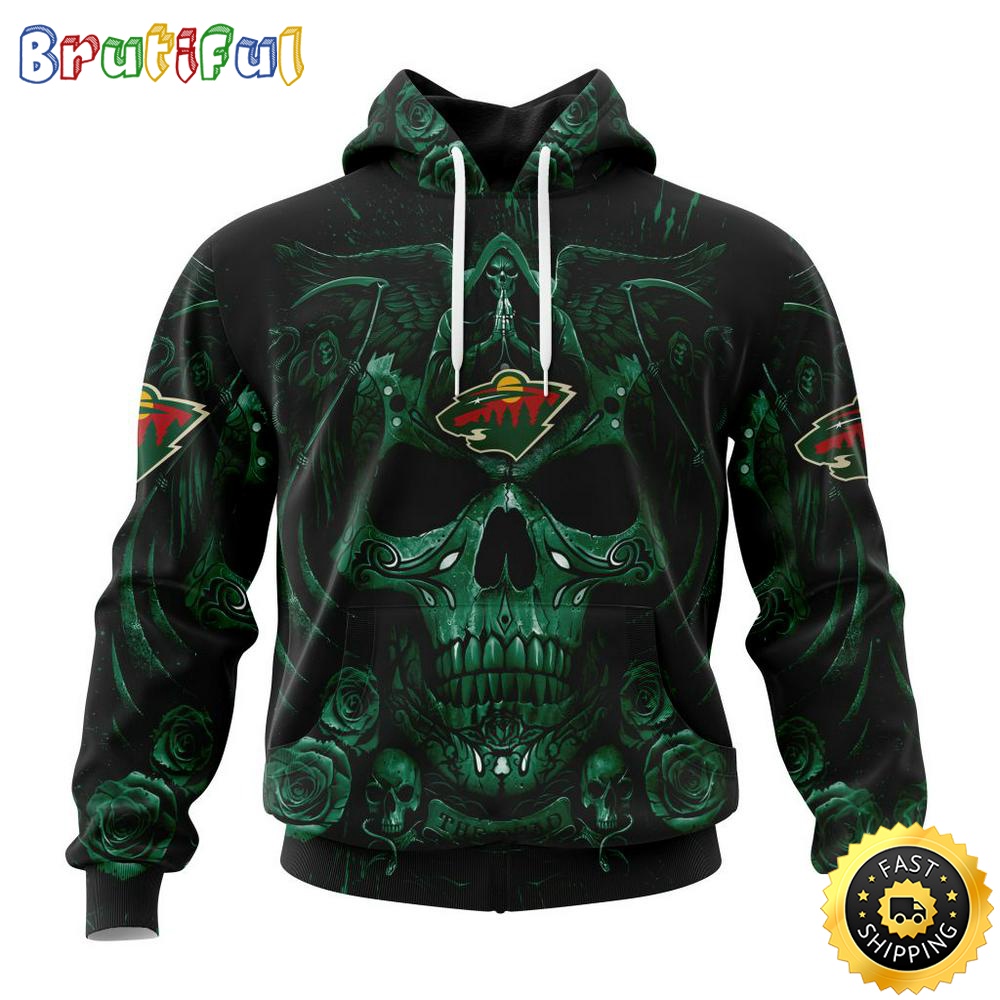 Personalized NHL Minnesota Wild Hoodie Special Design With Skull Art All Over Print 3D Hoodie Unisex Tshirt Hoodie 1 yb4ct2