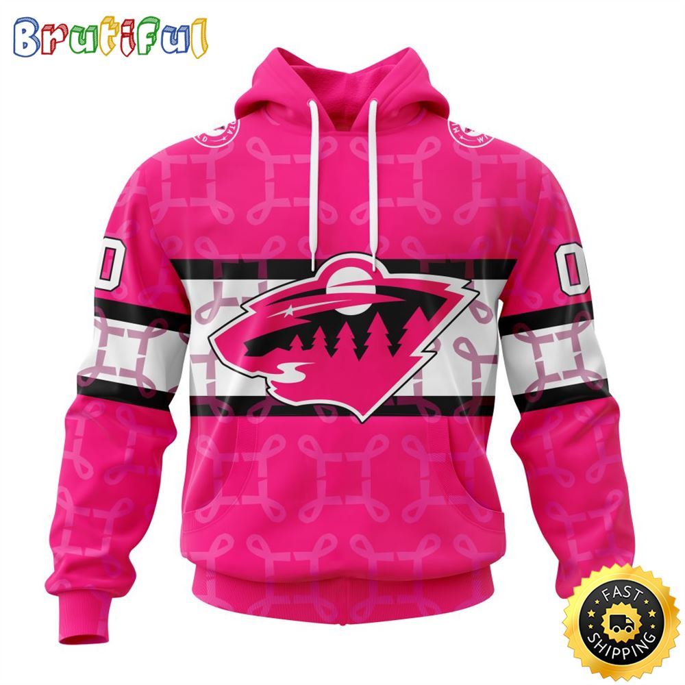 Personalized NHL Minnesota Wild I Pink I Can In October We Wear Pink Breast Cancer All Over Print 3D Hoodie Unisex Hoodie Tshirt Sweatshirt 1 xcop5k