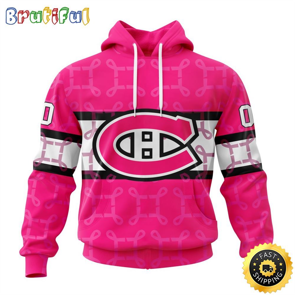 Personalized NHL Montreal Canadiens I Pink I Can In October We Wear Pink Breast Cancer All Over Print 3D Hoodie Unisex Hoodie Tshirt Sweatshirt 1 xc3hut
