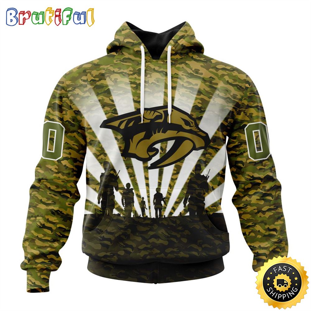 Personalized NHL Nashville Predators All Over Print 3D Hoodie Military Camo Kits For Veterans Day And Rememberance Day 1 irlakq