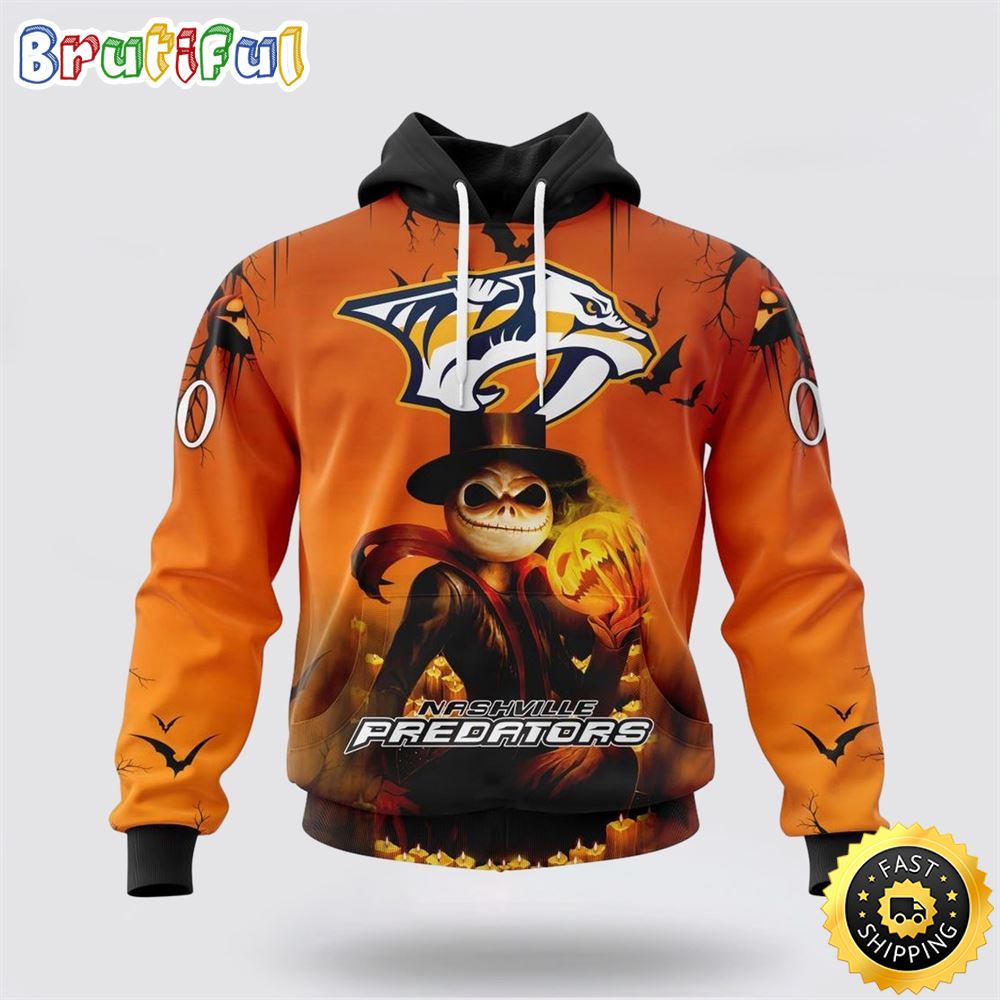 Personalized NHL Nashville Predators All Over Print 3D Hoodie Special Halloween Concepts Celebrate Halloween 1 uv5duv