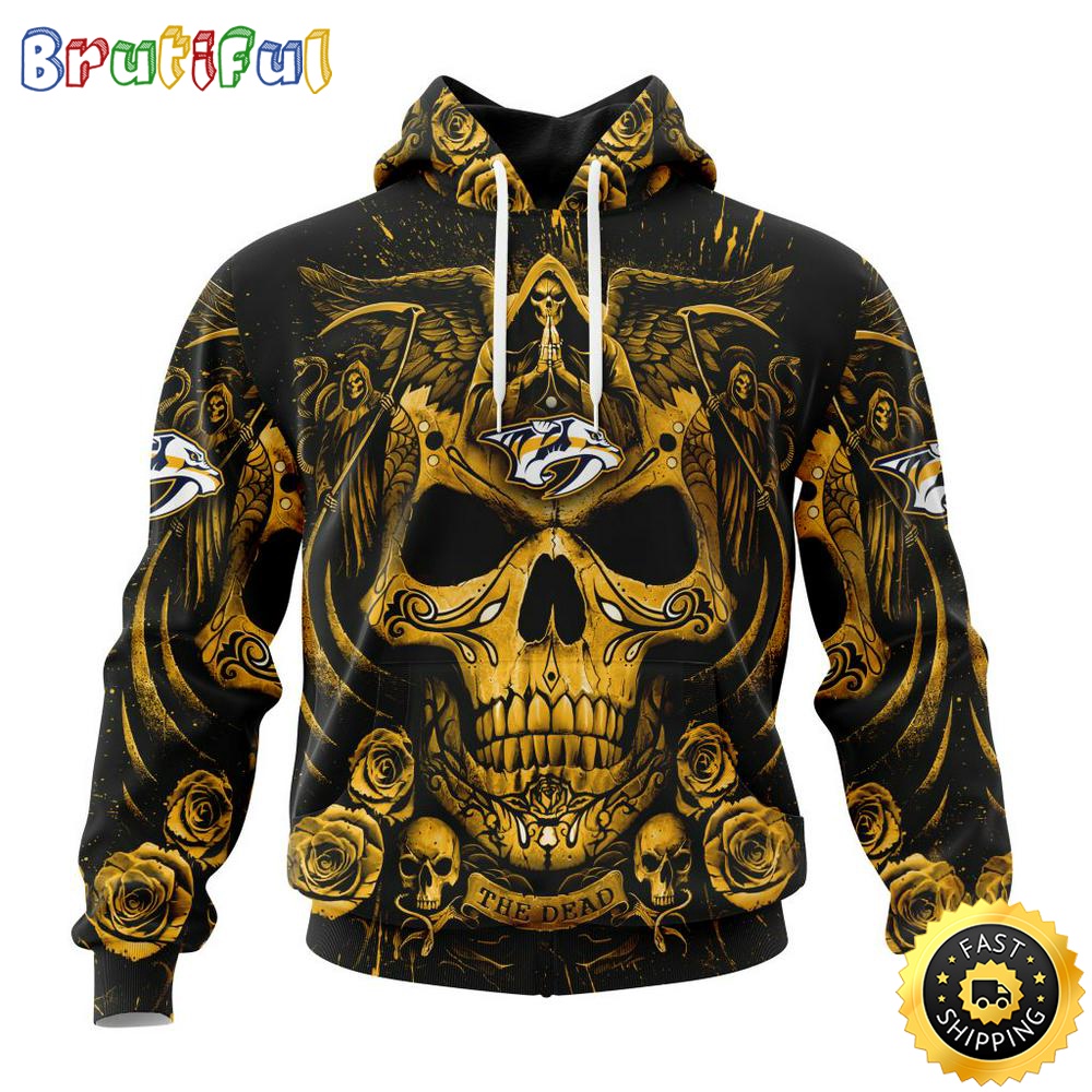Personalized NHL Nashville Predators Hoodie Special Design With Skull Art All Over Print 3D Hoodie Unisex Tshirt Hoodie 1 ocpgbw