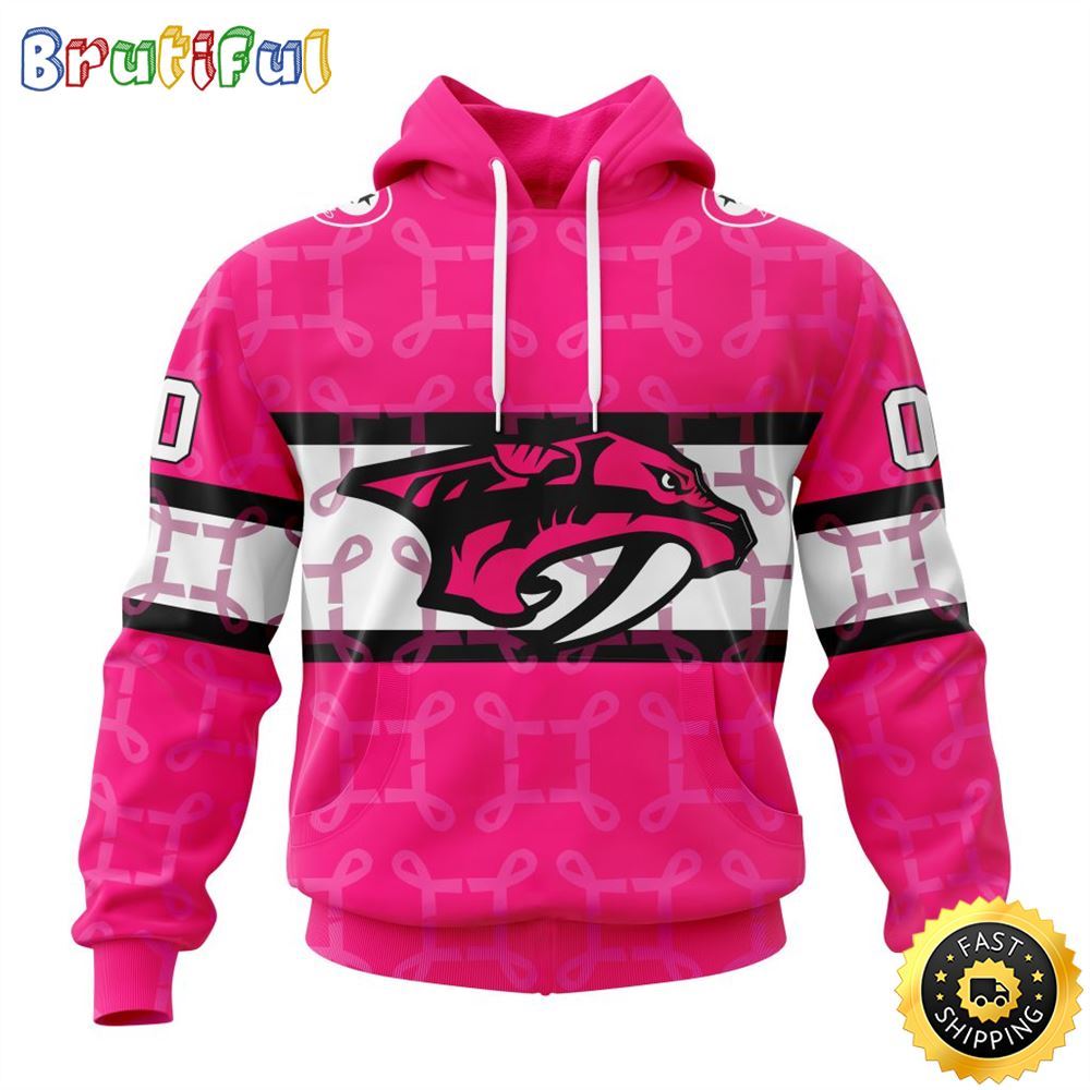 Personalized NHL Nashville Predators I Pink I Can In October We Wear Pink Breast Cancer All Over Print 3D Hoodie Unisex Hoodie Tshirt Sweatshirt 1 j6oivt