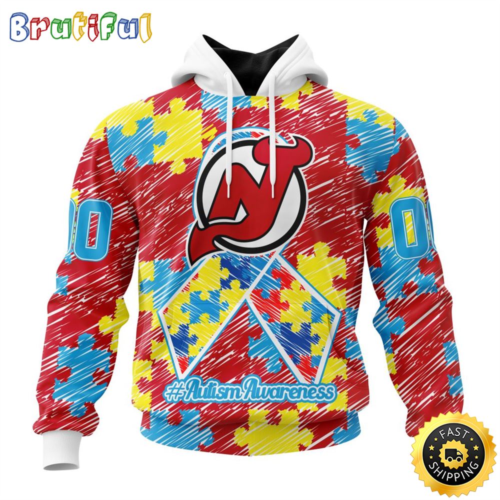 Personalized NHL New Jersey Devils Special Autism Awareness Month All Over Print 3D Hoodie Unisex Hoodie 1 y03n1p