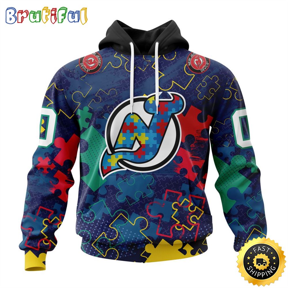 Personalized NHL New Jersey Devils Specialized Fearless Against Autism All Over Print 3D Hoodie Unisex Hoodie 1 gcfuvu