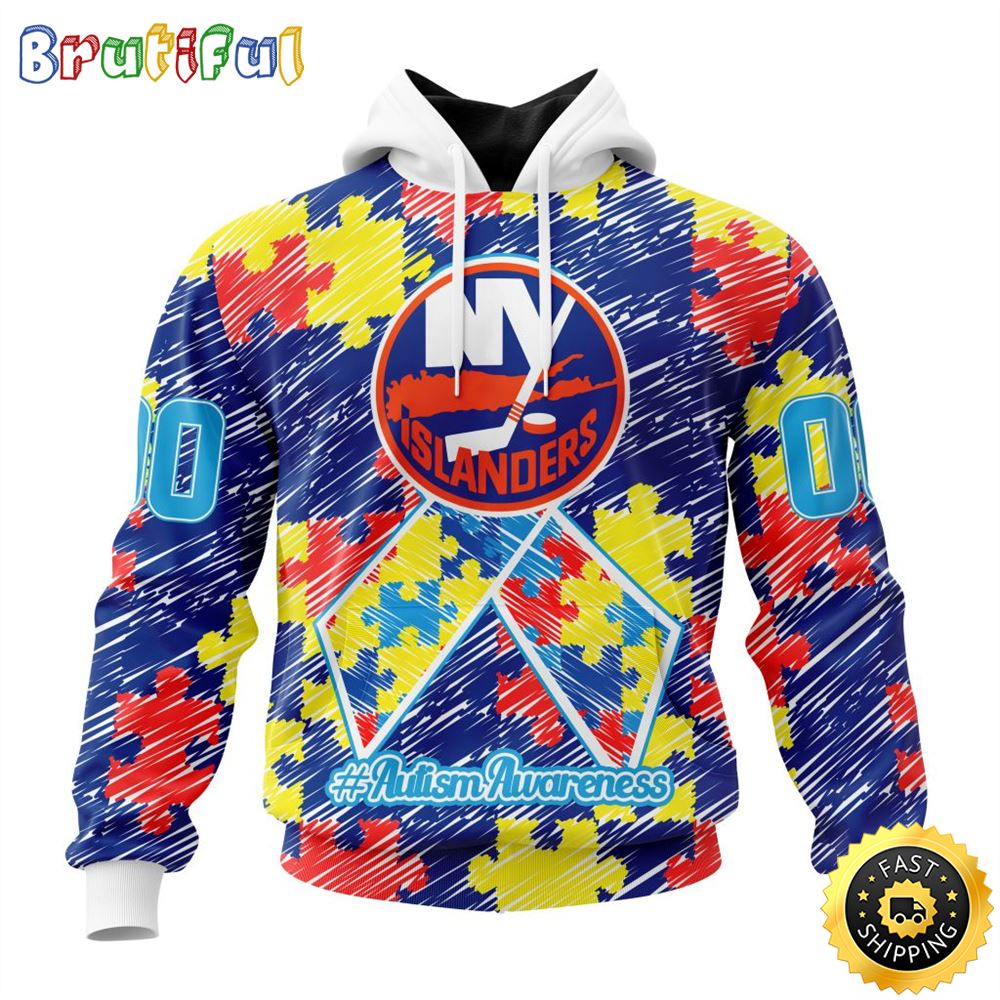 Personalized NHL New York Islanders Special Autism Awareness Month All Over Print 3D Hoodie Unisex Hoodie 1 gnemvi