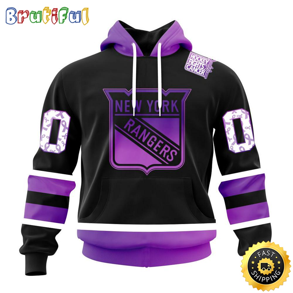 Personalized NHL New York Rangers Hoodie Special Black Hockey Fights Cancer All Over Print 3D Hoodie Unisex Hoodie 1 wlmvmh