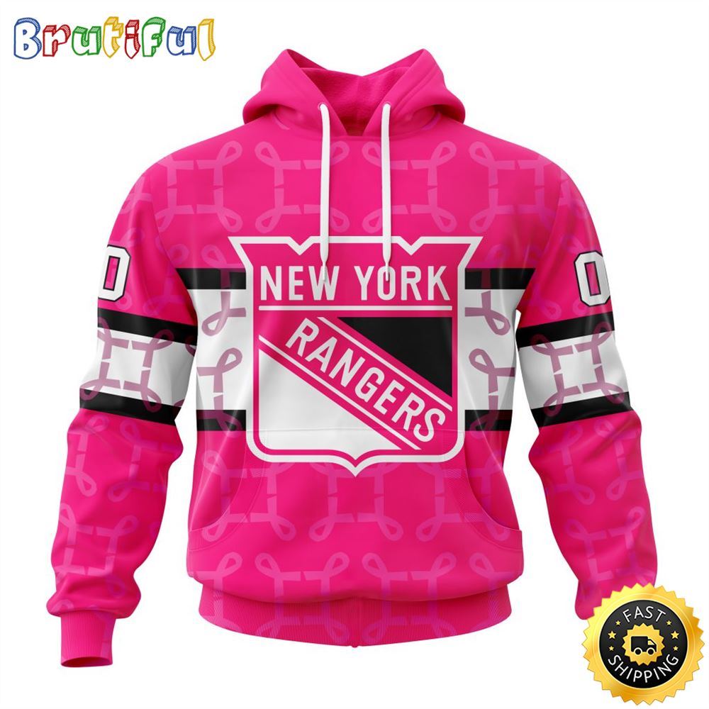 Personalized NHL New York Rangers I Pink I Can In October We Wear Pink Breast Cancer All Over Print 3D Hoodie Unisex Hoodie Tshirt Sweatshirt 1 luccpv